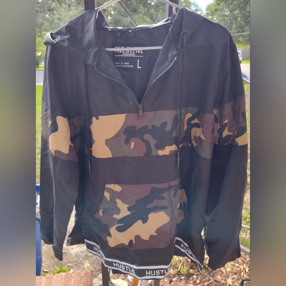Hustle Gang Black and Camo Pullover